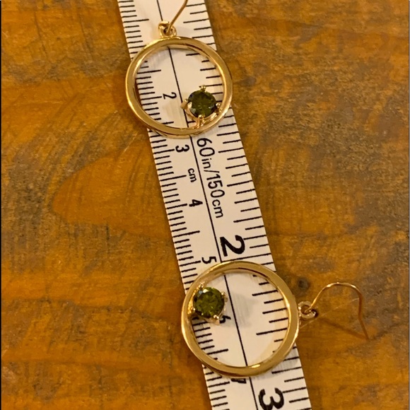 3/$20 Vintage Green Rhinestone Earrings - Picture 3 of 5